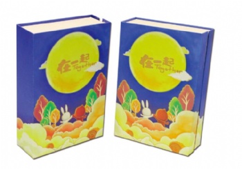  Moon cake magnetic closure cardboard box with dividers	