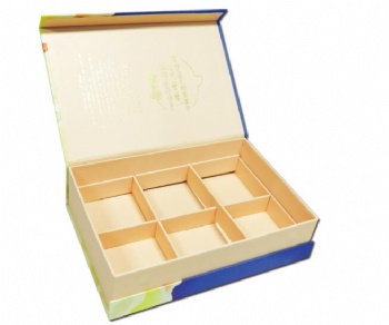  Moon cake magnetic closure cardboard box with dividers	
