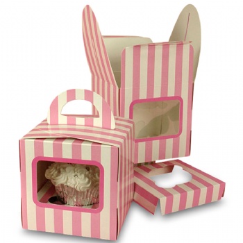  Cup Cake paper packaging box with window	
