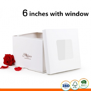 Foldable 6 inch Birthday Cake Box with clear window