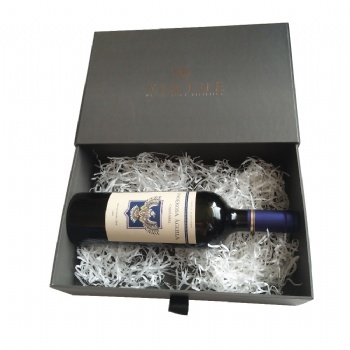  Matt Drawer Wine Box with Gold Stamping Logo	