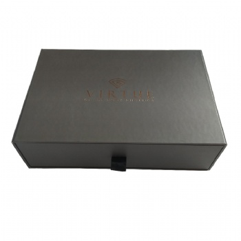  Matt Drawer Wine Box with Gold Stamping Logo	